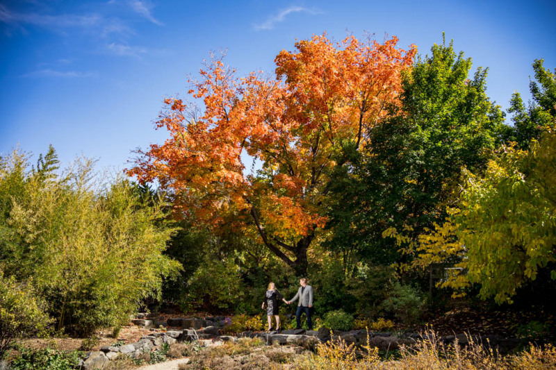 Fun, Fall Engagement Session at Denver Botanic Gardens
