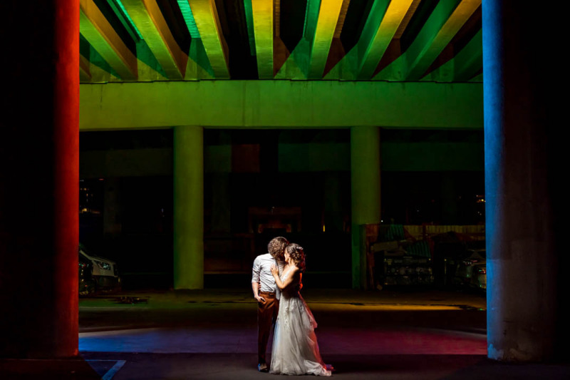 Colorful, nerdy wedding in Downtown Denver