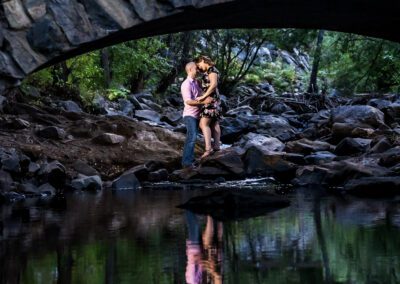 Fun and chill engagement session at Lair o the Bear Park in Morrison, Colorado