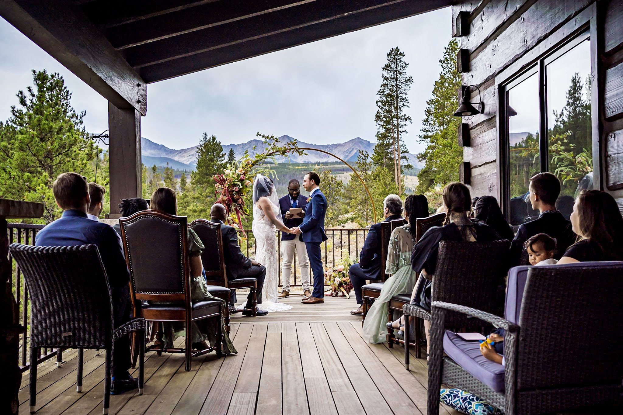 Small, fun wedding in Breckenridge Colorado. Diverse family and friends cooked dinner instead of having it catered.